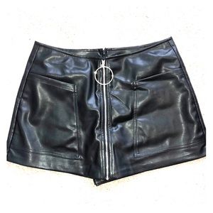 Faux leather skort